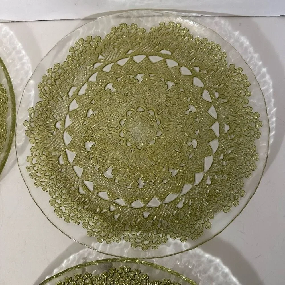 Turkish Glass Entrée Plates Set of 4